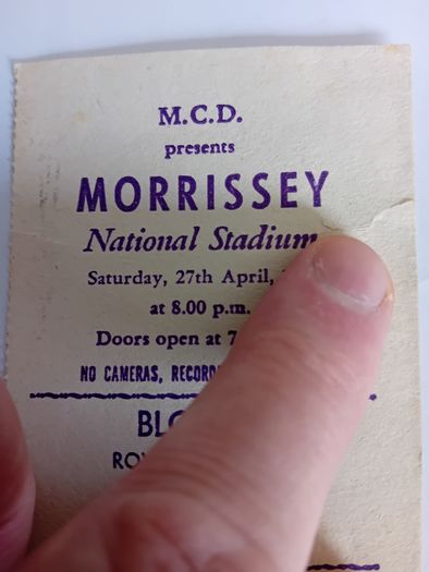 Morrissey  Concert Ticket From 1991 National Stadium.