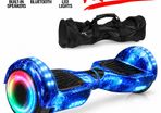 6.5 inch Blue Galaxy Hoverboard with Bluetooth, 4 LED Lights & Carry Bag