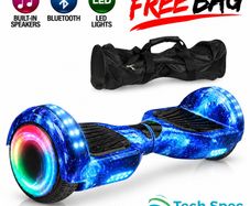 6.5 inch Blue Galaxy Hoverboard with Bluetooth, 4 LED Lights & Carry Bag
