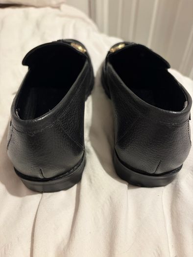 Dune London Black Leather Loafers - Size UK 5