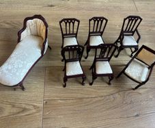 Quality Dolls House Mahogany Furniture Set 7 Pieces