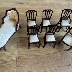 Quality Dolls House Mahogany Furniture Set 7 Pieces