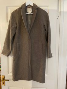 Hartford Wool Coat - Brown - Size 1 - Classic Minimalist Style