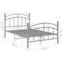 Bed Frame Grey Metal 120x200 cm Image 2