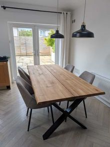 JYSK ROSLEV Solid Oak Dining Table (200 x 95 cm)  Like New