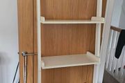White Wooden Ladder Bookshelf / Leaning Wall Shelves 5 Tier