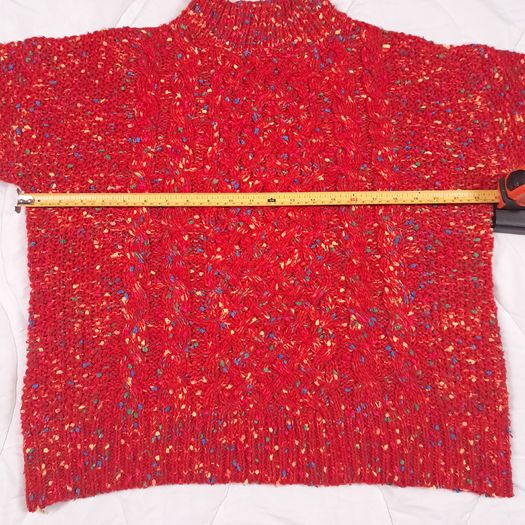 Savida Chunky Red Speckled Cable Knit Jumper 14UK/42EU