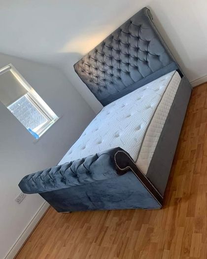 Double & King Size Bed Frame With Mattress Opt