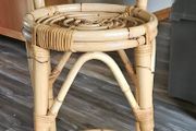 Vintage stool bamboo and wicker rattan