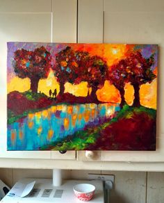 16 x 23 inch  Acrylic on canvas panel, varnised. Part of my Draoicht series. Original art by Irish Artist Gerard McGibney.