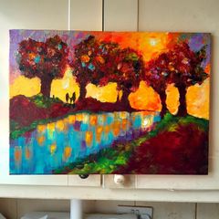 16 x 23 inch  Acrylic on canvas panel, varnised. Part of my Draoicht series. Original art by Irish Artist Gerard McGibney.