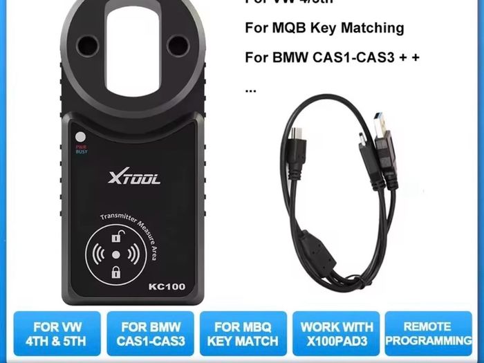 2026 XTOOL KC100 Key Fob Programming Immobilizer Tool For VW 4&5th For BMW CAS1-CAS3 Key Generation IMMO Key Learning Key Match
