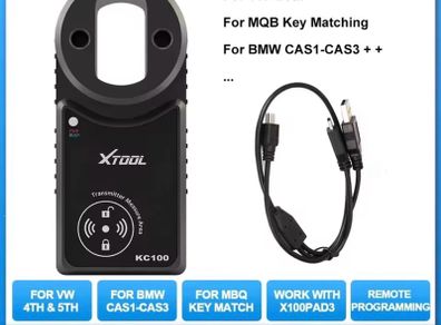 2026 XTOOL KC100 Key Fob Programming Immobilizer Tool For VW 4&5th For BMW CAS1-CAS3 Key Generation IMMO Key Learning Key Match