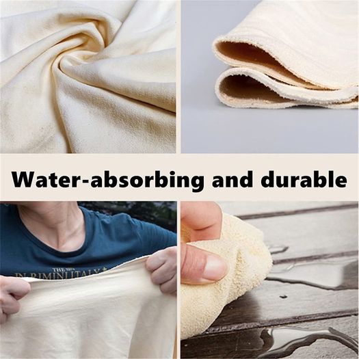Genuine Chamois Leather for Car Drying Car Wash Shammy Cloth for Cleaning (L/90x60cm)