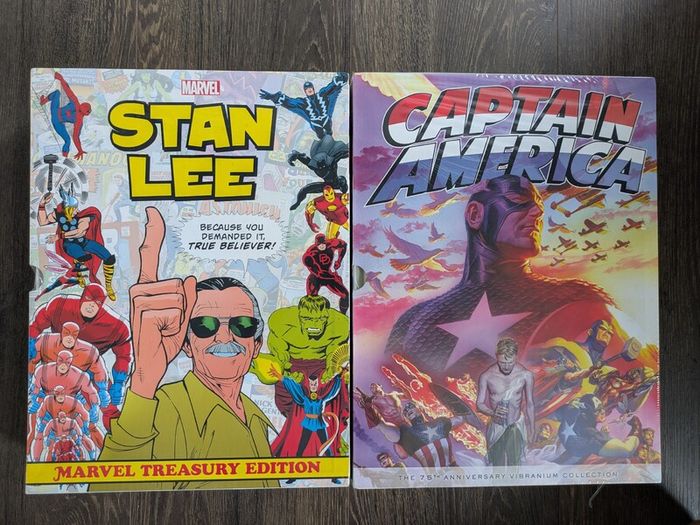 Marvel Stan Lee Treasury Edition and Captain America 75th Anniversary Vibranium collection Slipcase Hardcover Omnibus