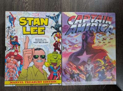 Marvel Stan Lee Treasury Edition and Captain America 75th Anniversary Vibranium collection Slipcase Hardcover Omnibus
