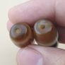 Vintage Himalayan Tibetan Treasure Vase & Stripe Pattern Agate Dzi Beads Image 4