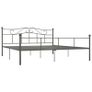 Bed Frame Grey Metal 200x200 cm Image 5