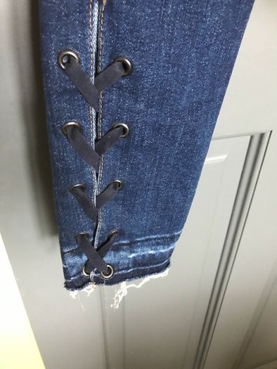 Size 6 girls jeans with bootlace detail