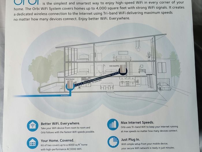 Orbi RBK50 + RBS50 3 unit Mesh AC3000 Tri-Band Router