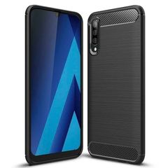 Shockproof Case For Samsung GALAXY A50 Carbon Fibre Effect Back Cover
