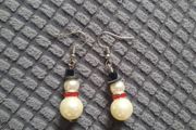 snowman pearl earrings