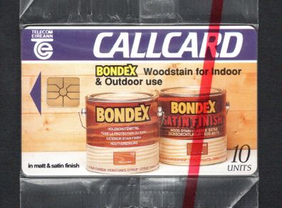 1993 Ireland 10 Unit Bondex wood varnish products (Gemplus GEM1) Call Card Mint in Packaging