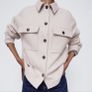 Fab Zara Cream Premium Manteco Italian Wool Blend Oversized Shacket Image 5