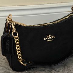 Black Suede Coach Bag