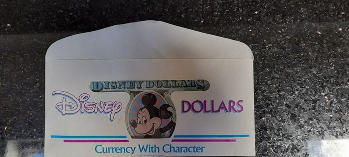 Disney Dollar 1989 with envelope  RARE