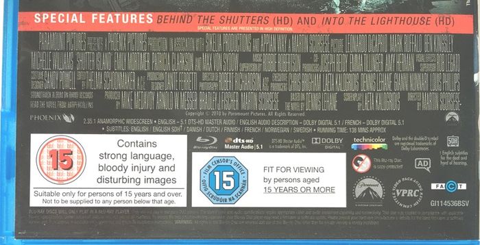 Shutter Island (Martin Scorsese Film) [2010] Leonardo DiCaprio and Mark Ruffalo, Ben Kingsley, Max von Sydow & Michelle Williams [Blu-ray Movie]