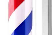 50cm Barber Pole, Red Blue and White Barbershop Rotating Light Fixture,