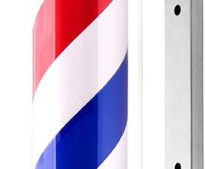50cm Barber Pole, Red Blue and White Barbershop Rotating Light Fixture,