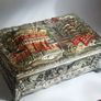 Art Deco Japanese Silver Plated Bakelite Jewelry Music Box Dragons Foo Dog 1920s Image 3