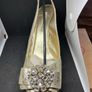 Stunning Luciano Barachini antique-gold high heels with crystal detailing Image 6