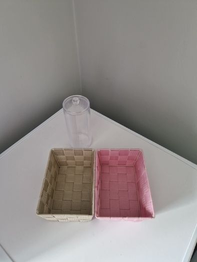 Set 2x small basket and Cotton box