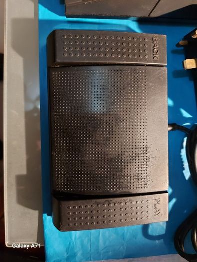 Vintage SANYO Transcribing Equipment Model TRC-7060, Mini Cassette, with Foot Pedal and Power Supply in excellent condition