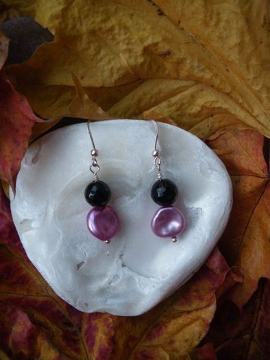 Pearl ,silver earrings,Handmade jewellery,Drop earrings,New,Gift