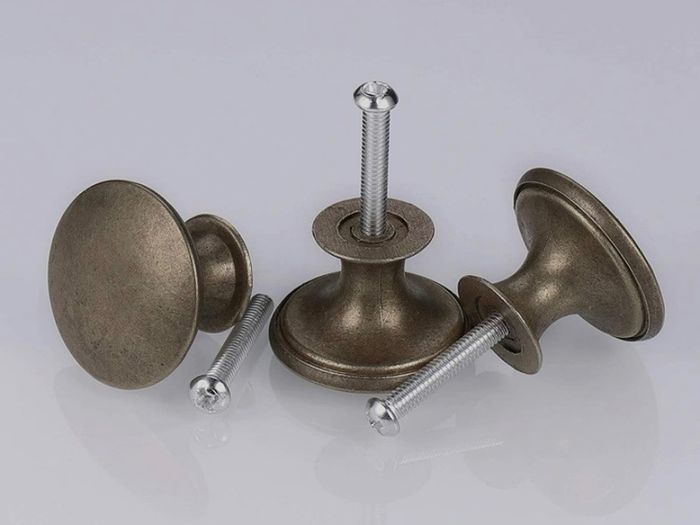 12Pcs Dark Bronze Antique Brass Door Knob with Screws, Round Vintage Drawer Knobs Diameter 30mm, Mushroom Shaped Furniture Knobs Likes Cabinet Knobs, Wardrobe Handles, Kitchen Cupboard Handles (FREE POSTAGE)
