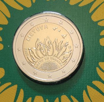 Lithuania 2 Euro Base Metals Brilliant Uncirculated Coin 2023 - Together with Ukraine - 2 Euro Commemorative Coin