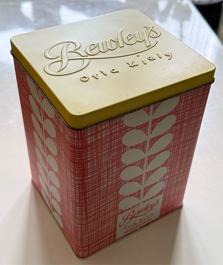 Limited Edition Bewleys x Orla Kiely Tea Caddy Tin-Red Scribble Stem & Fresh Tea Bags