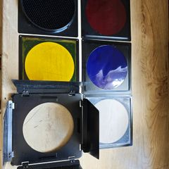 Barn doors, Honeycomb and Color gels.