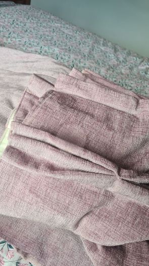 Dusty pink Pinch pleat large window curtains