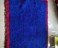 100% wool, hand tufted blue rug