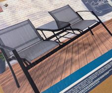Garden Seater, Bench With Glass Table