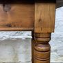 A 19th Century Victorian pine farmhouse preparation table with turned legs. Image 5