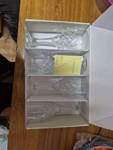 Galway Crystal Tralee Vintage Wine Goblets Set of 4
