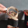 Wedge sandals Black and Coral suede, size 40 Image 6
