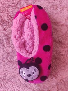 BNWT Primark Essentials Ladybug slipper socks size UK4-5.5 EU37-38.5 Age 11+ Free post
