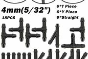 18PCS Windscreen Washer Joiner Pipe Connector T Piece Straight 3 Way Y Piece Air Fuel Water Petrol Wiper Washer Nozzle Hose